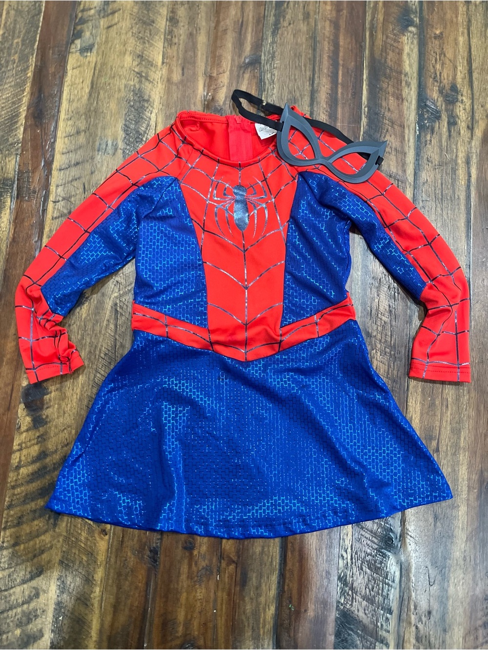 Toddler Girls Red and Blue Spider-Man Costume Dress with Mask